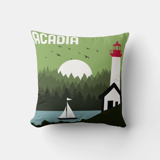 Retro Acadia National Park Maine  80s Style Kussen (Voorkant)