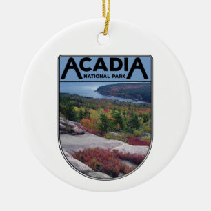 Retro  Acadia National Park Maine Island Keramisch Ornament