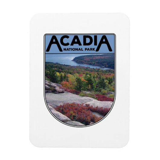 Retro  Acadia National Park Maine Island Magneet (Verticaal)