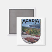 Retro  Acadia National Park Maine Island Magneet (Voorkant / Achterkant)