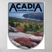 Retro  Acadia National Park Maine Island Poster (Voorkant)