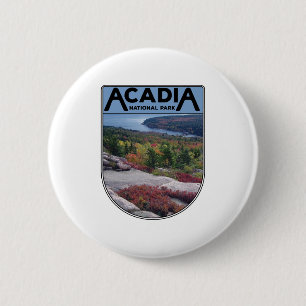 Retro  Acadia National Park Maine Island Ronde Button 5,7 Cm