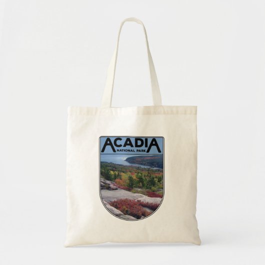 Retro  Acadia National Park Maine Island Tote Bag (Voorkant)