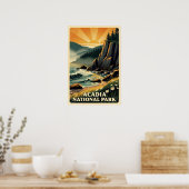 Retro Acadia National Park Poster (Keuken)