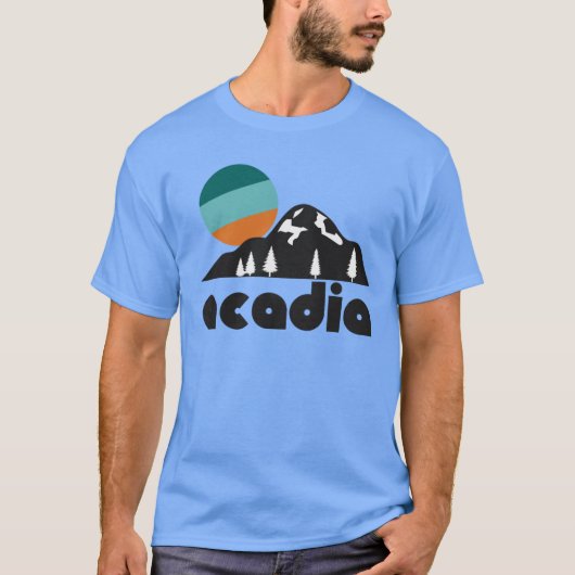 Retro Acadia Tourist Souvenir National Park Design T-shirt (Voorkant)