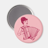 Retro Accordeon Dame Magneet (Voorkant / Achterkant)
