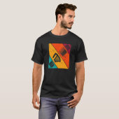Retro accordeonmusicus harmonica accordeonist t-shirt (Voorkant volledig)