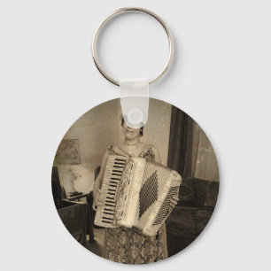 Retro Accordion Girl Sleutelhanger