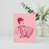 Retro Accordion Lady Briefkaart (Staand voorkant)