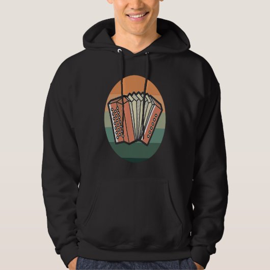 Retro Accordion Musician Instrument Hoodie (Voorkant)