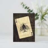 Retro Ace of Spades Briefkaart (Staand voorkant)