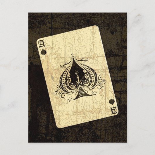 Retro Ace of Spades Briefkaart (Voorkant)