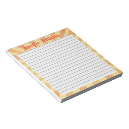 retro achtergrond gepersonaliseerde voering notitieblok (Schuin)