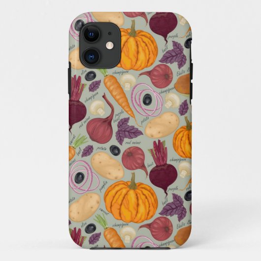Retro achtergrond van verse groenten Case-Mate iPhone case (Achterkant)