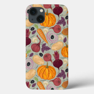 Retro achtergrond van verse groenten Case-Mate iPhone case