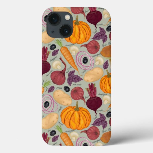 Retro achtergrond van verse groenten Case-Mate iPhone case (Achterkant)
