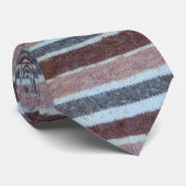 retro-achtige bruine en beige gebreide strepen stropdas (Opgerold)