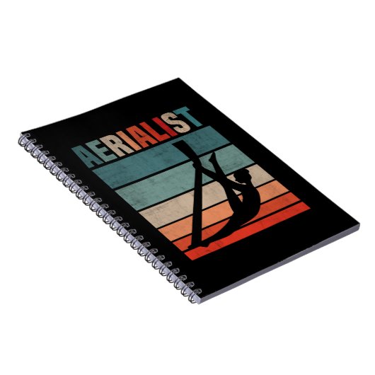 Retro Acrobat Aerial Silks Girl Aerialist Notitieboek (Rechterzijde)