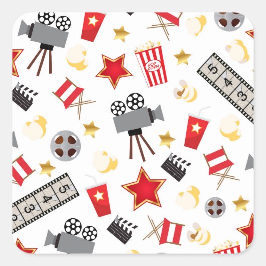 Retro acteren Films Theater/Theater Vierkante Sticker (Voorkant)