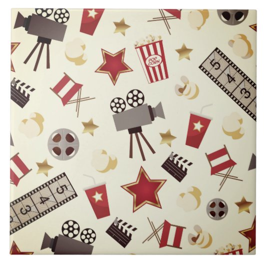 Retro Actief bioscoop/bioscoop Tegeltje (Voorkant)