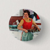 Retro ad - 1950  huisvrouw ronde button 3,2 cm (Voorkant)