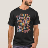 Retro Adapt Advocate Inclusion Equity Equality ACC T-shirt (Voorkant)