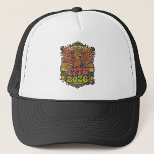 Retro Adelaar 1776 2026 T-shirt Ballon Patriottisc Trucker Pet