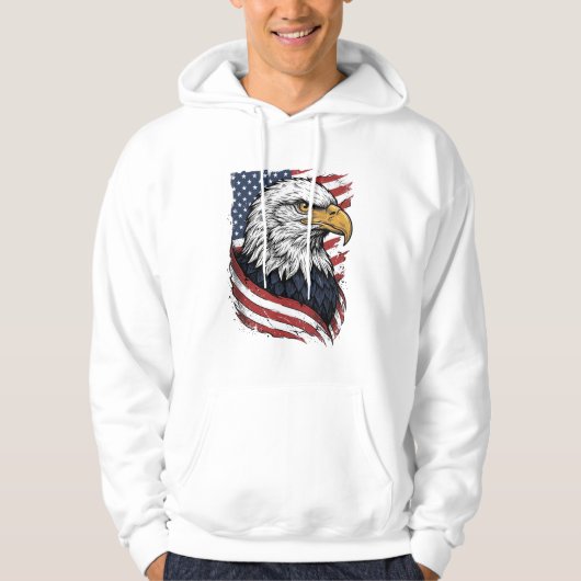 Retro Adelaar Amerikaanse Vlag Patriottisch Shirt  (Voorkant)