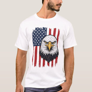 Retro Adelaar Amerikaanse Vlag Patriottisch Shirt