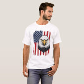 Retro Adelaar Amerikaanse Vlag Patriottisch Shirt (Voorkant volledig)