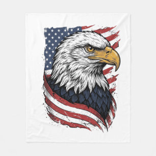Retro Adelaar Amerikaanse Vlag Patriottisch Shirt  Fleece Deken