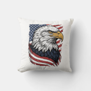 Retro Adelaar Amerikaanse Vlag Patriottisch Shirt  Kussen
