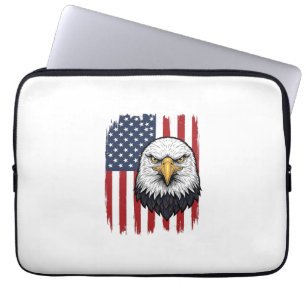 Retro Adelaar Amerikaanse Vlag Patriottisch Shirt  Laptop Sleeve