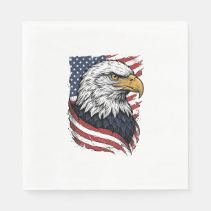 Retro Adelaar Amerikaanse Vlag Patriottisch Shirt Servet