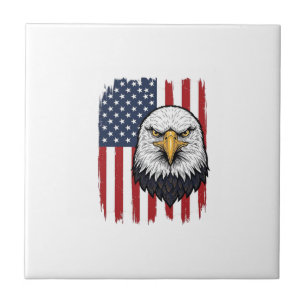 Retro Adelaar Amerikaanse Vlag Patriottisch Shirt  Tegeltje