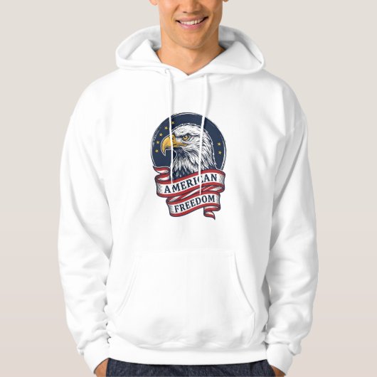 Retro Adelaar Patriottisch Lint Vector T-shirt Ont (Voorkant)