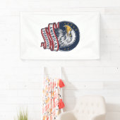 Retro Adelaar Patriottisch Lint Vector T-shirt Ont Spandoek (Insitu)