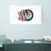 Retro Adelaar Patriottisch Lint Vector T-shirt Ont Spandoek (Beurs)