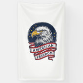 Retro Adelaar Patriottisch Lint Vector T-shirt Ont Spandoek (Verticaal)