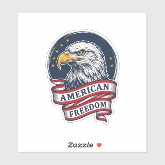 Retro Adelaar Patriottisch Lint Vector T-shirt Ont Sticker (Vel)