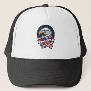 Retro Adelaar Patriottisch Lint Vector T-shirt Ont Trucker Pet