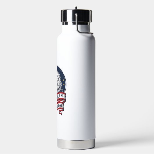 Retro Adelaar Patriottisch Lint Vector T-shirt Ont Waterfles (Links)
