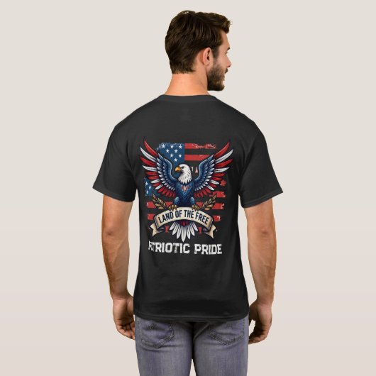 Retro Adelaar Patriottische Trots T-Shirt (Achterkant volledig)