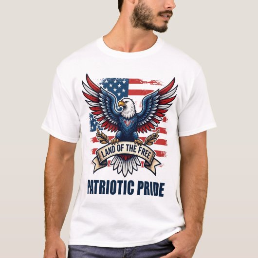 Retro Adelaar Patriottische Trots T-Shirt (Voorkant)