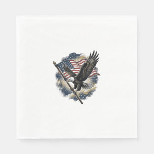 Retro Adelaar Vlag Patriottisch Shirt Ontwerp_1 Servet