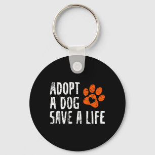 Retro Adoptie Hond Red Leven Dierenredding Hond Li Sleutelhanger