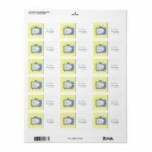 Retro Adreslabel - Blauwe TV Etiket (Full Sheet)