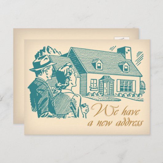 Retro-adreswijziging Briefkaart (Voorkant / Achterkant)