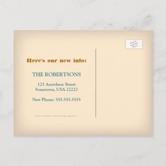 Retro-adreswijziging Briefkaart (Achterkant)