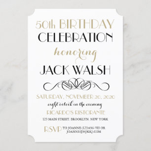 Retro Adult Birthday Party Invitation Kaart